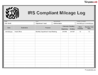 irs travel log requirements