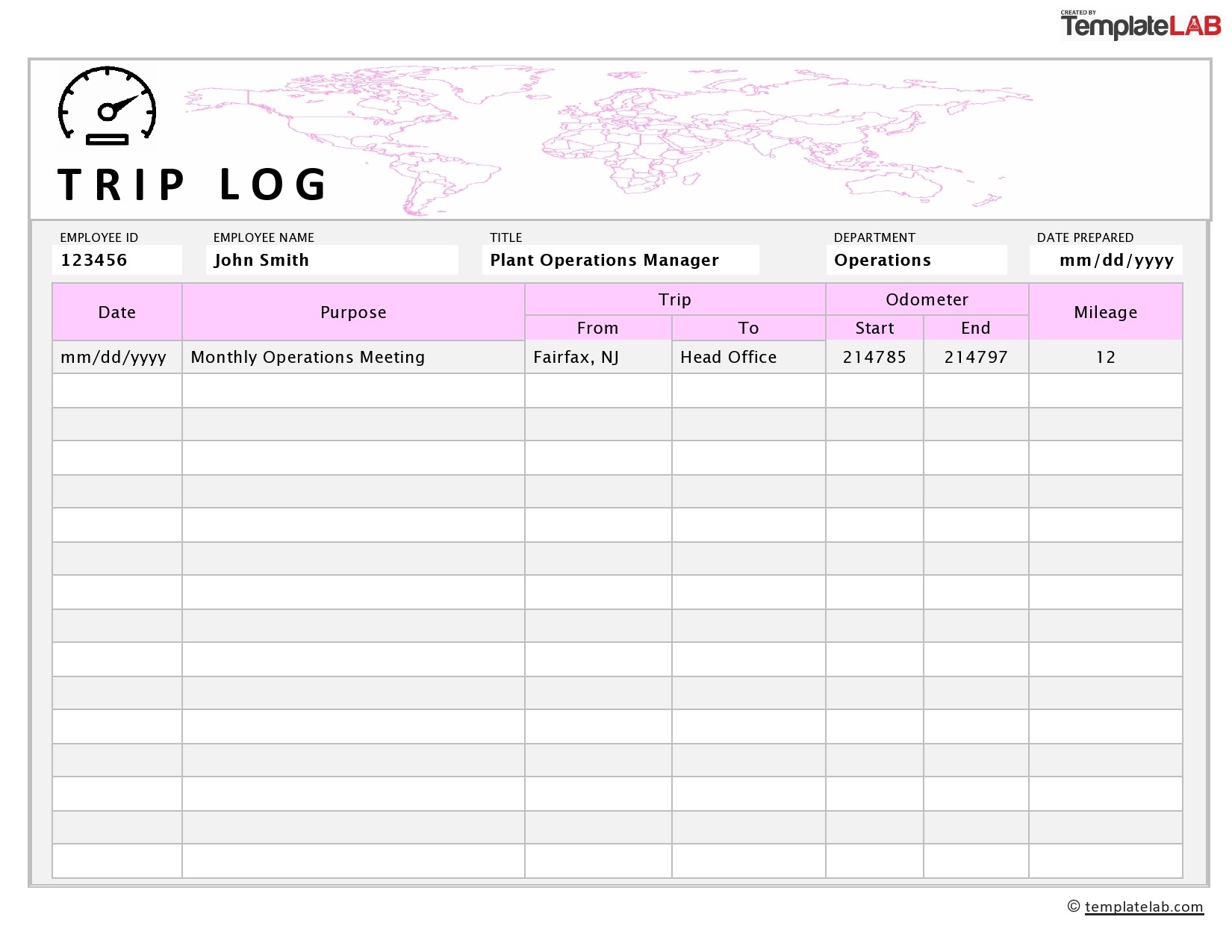 trip log report