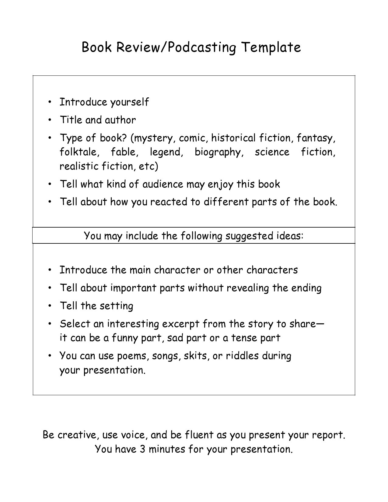 book review examples year 3