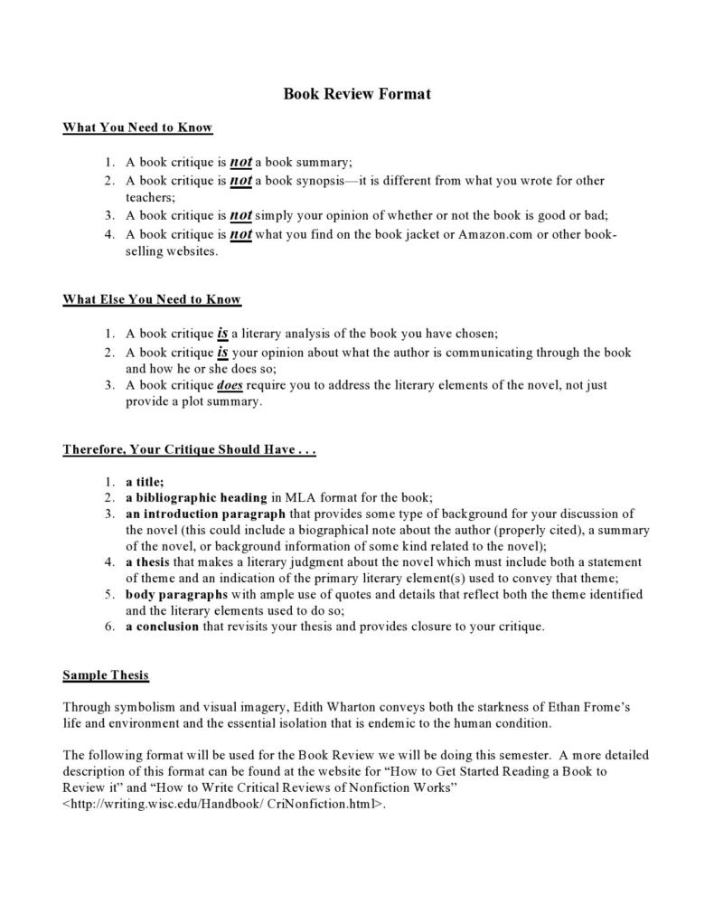 book review template primary