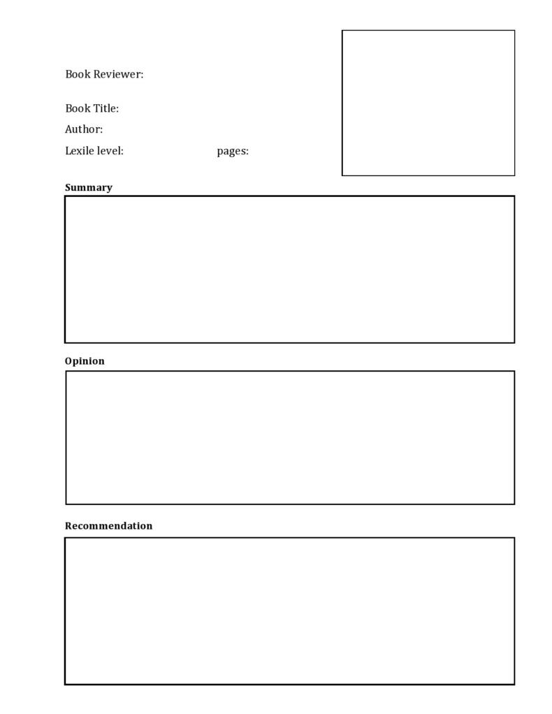 book review template for students