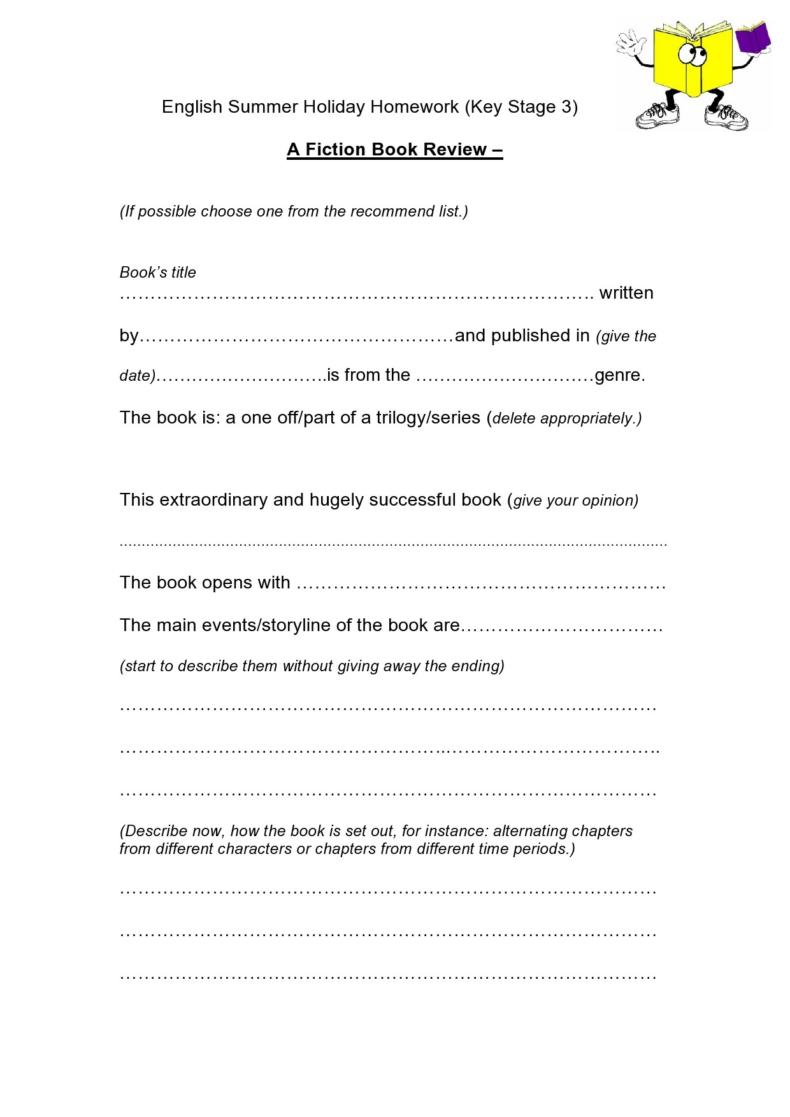book review template primary