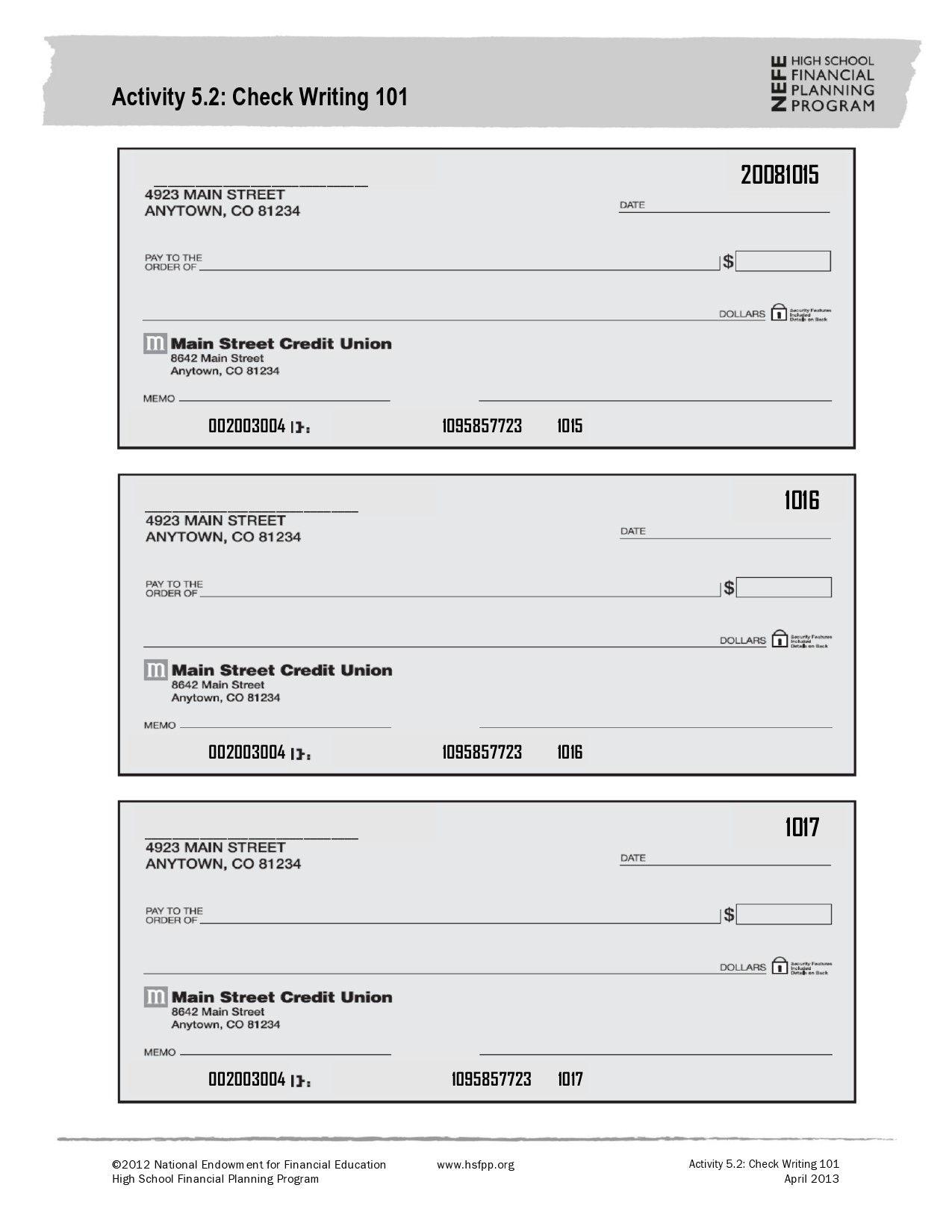 Blank Check Template For Students