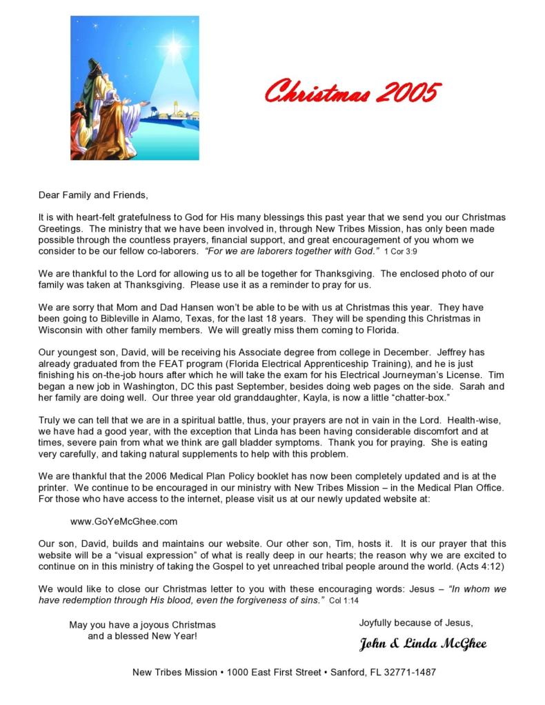 Family Christmas Letter Template