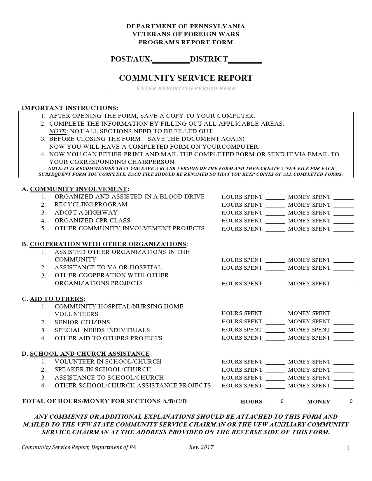 Formulario de servicio comunitario gratuito 06