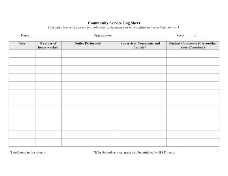 Image 7 for Community Service Template Word