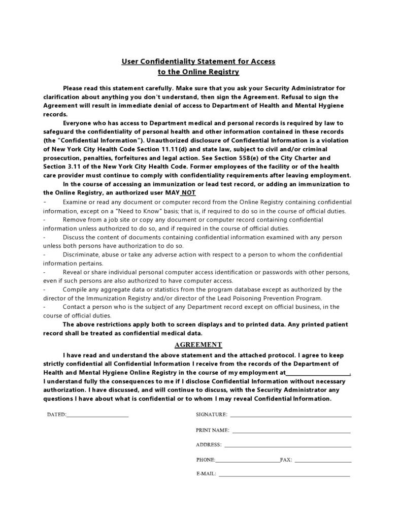 statement of confidentiality business plan template