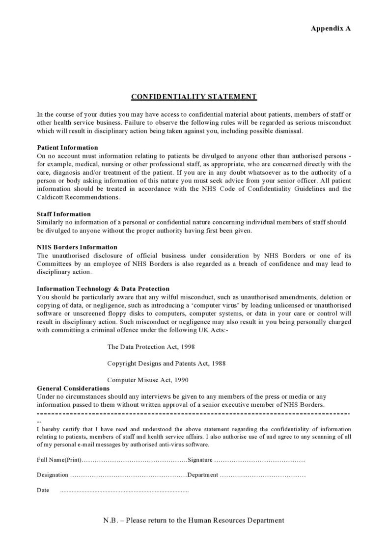 dissertation confidentiality statement