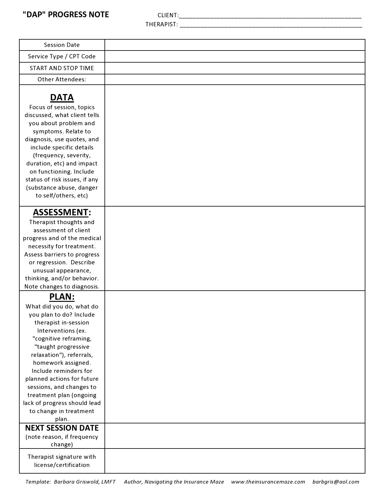 Free Therapy Notes Template from templatelab.com