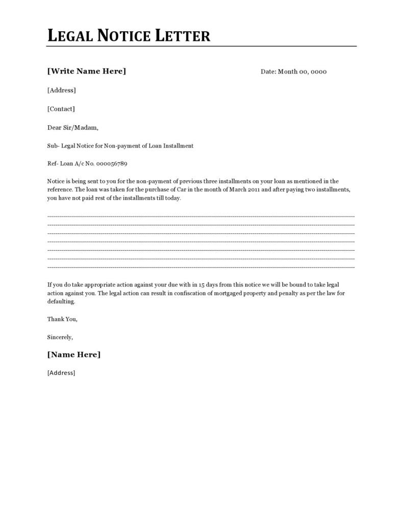 Legal Letter Template Word