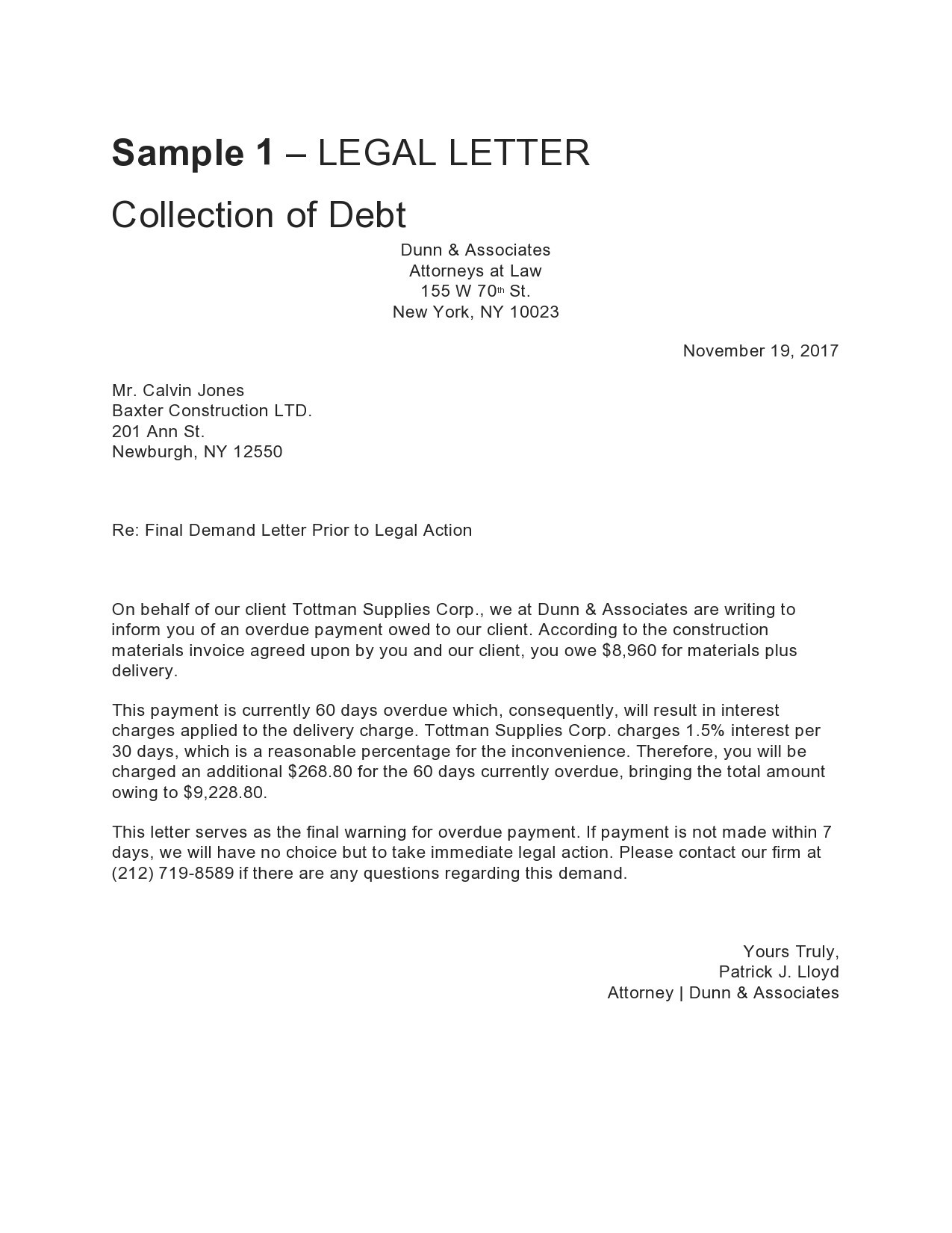 Sample Letter From Attorney To Client from templatelab.com