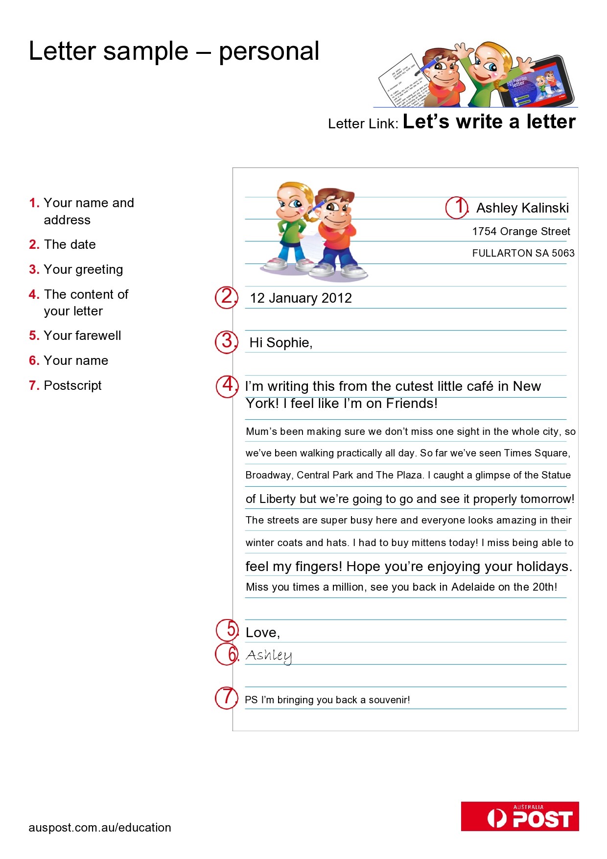 Free personal letter format 14