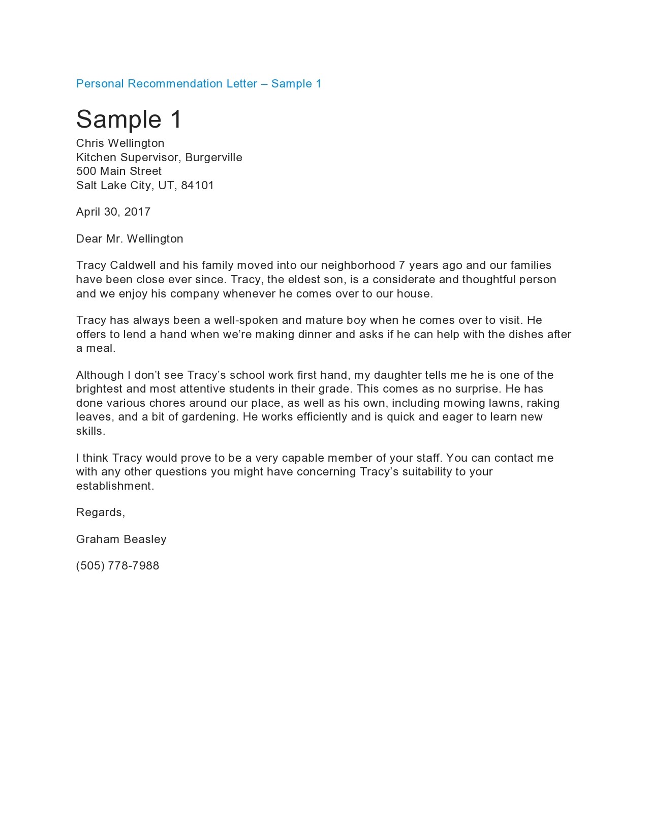 Free personal letter format 33