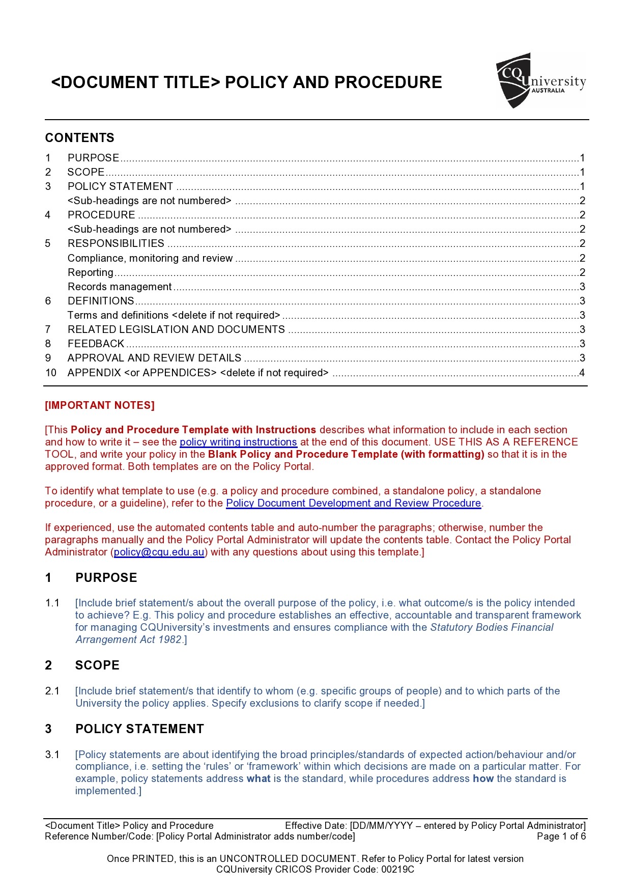 50 Free Policy And Procedure Templates (& Manuals) ᐅ TemplateLab