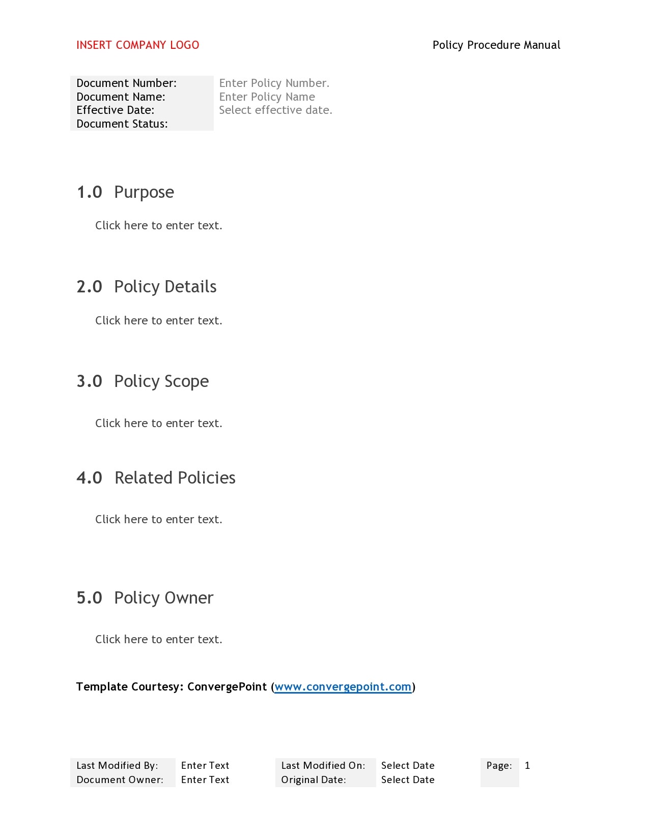 Free policy and procedure template 03
