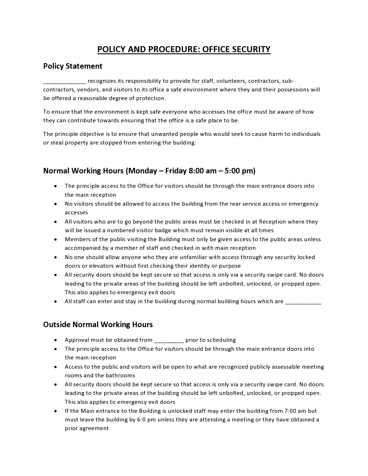 Free policy and procedure template 45