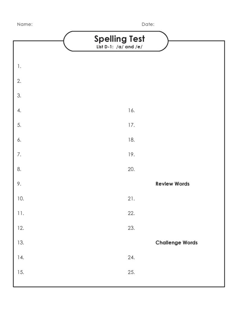38 Printable Spelling Test Templates [Word & PDF] ᐅ TemplateLab