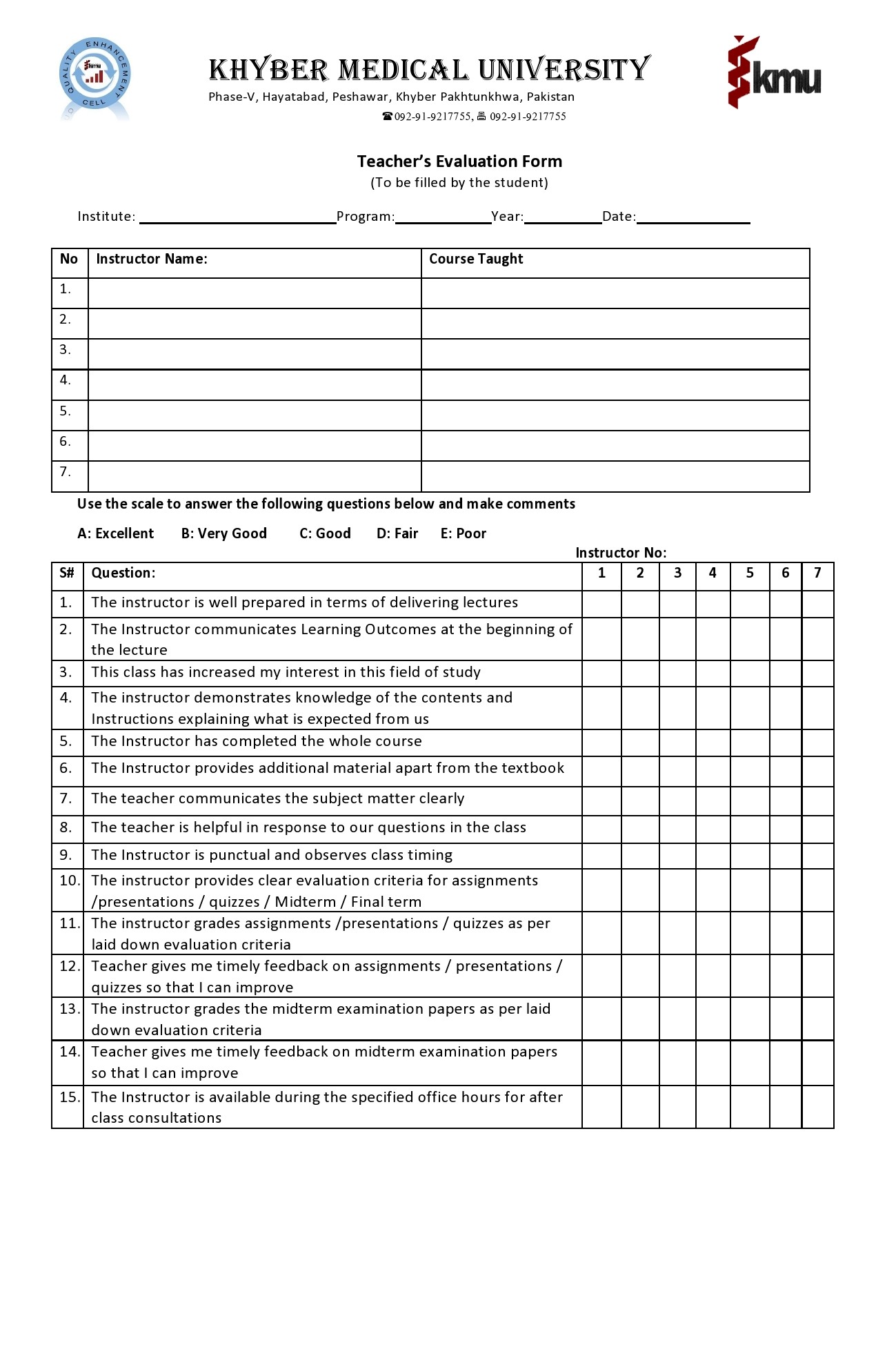 Free teacher evaluation form 34