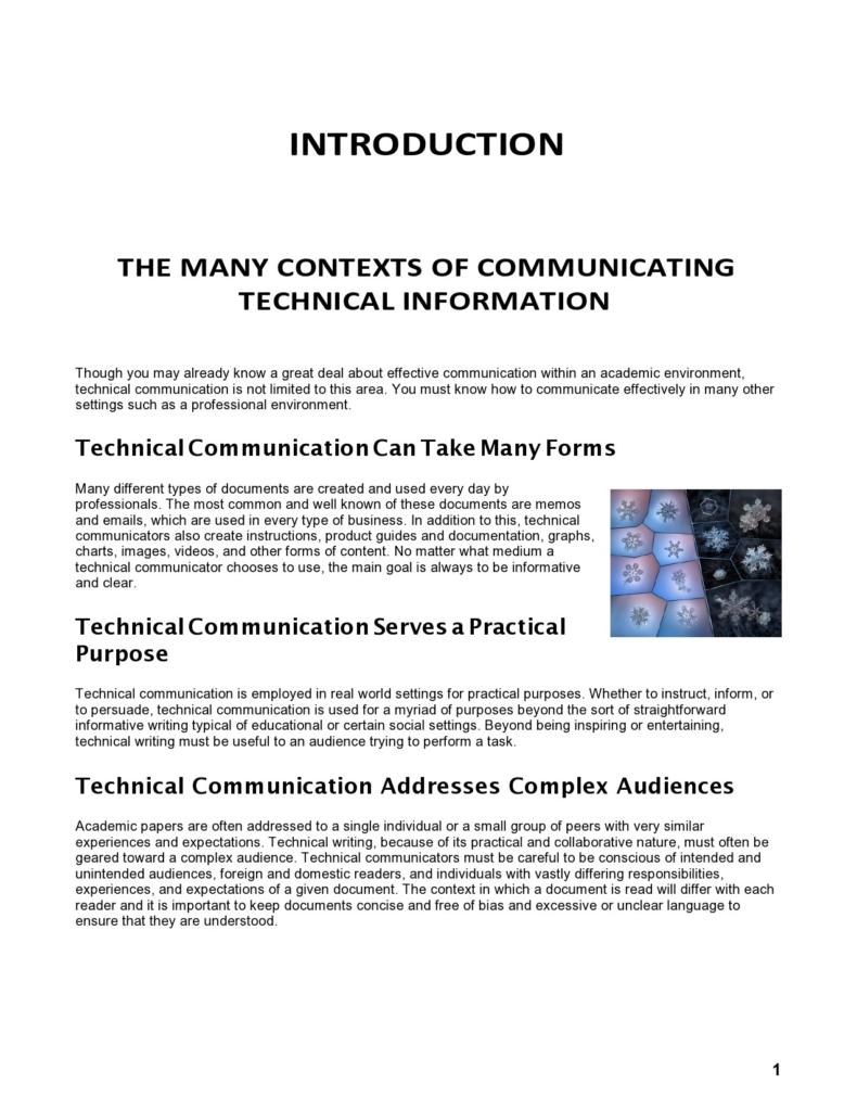 explain the written presentation of technical material