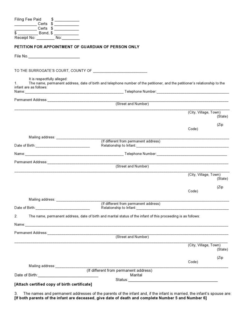 Notarized Guardianship Letter Free Printable Guardianship Forms Texas 