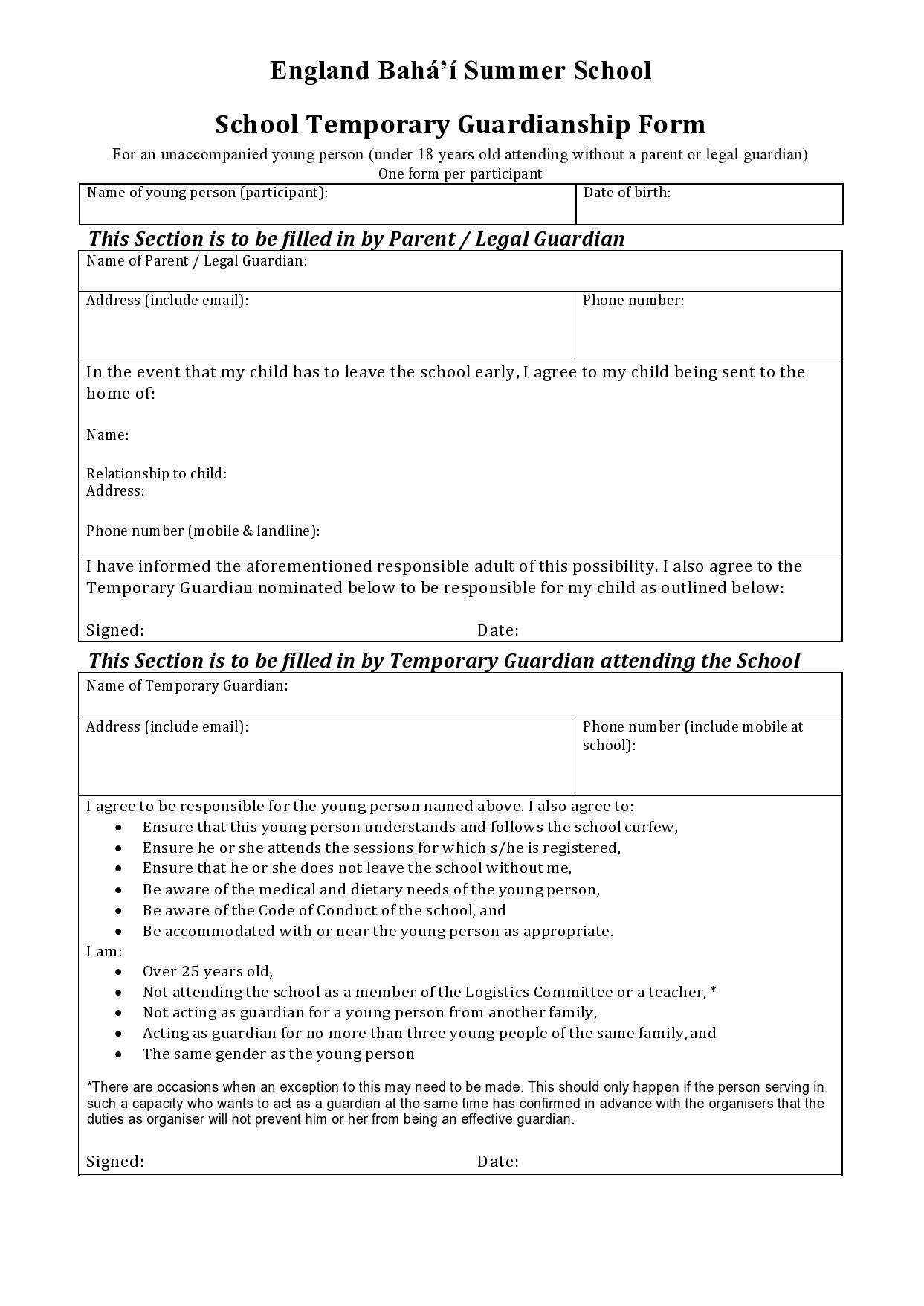 Free temporary guardianship form 19