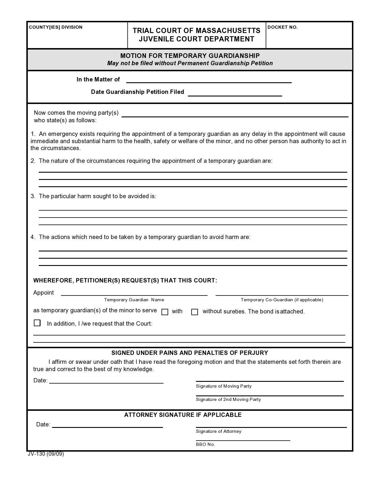 Free Printable Temporary Guardianship Form No Credit Card Needed