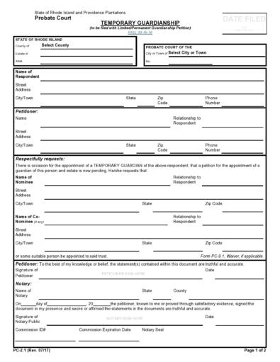 40 Printable Temporary Guardianship Forms [All States]