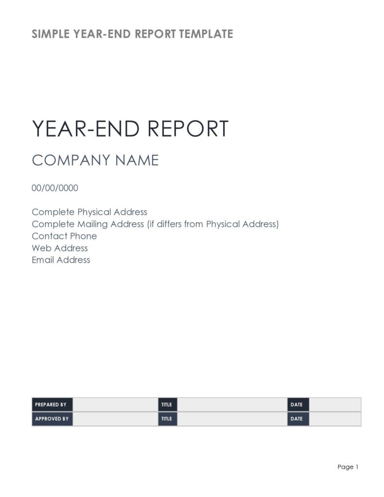 Llc Annual Report Template