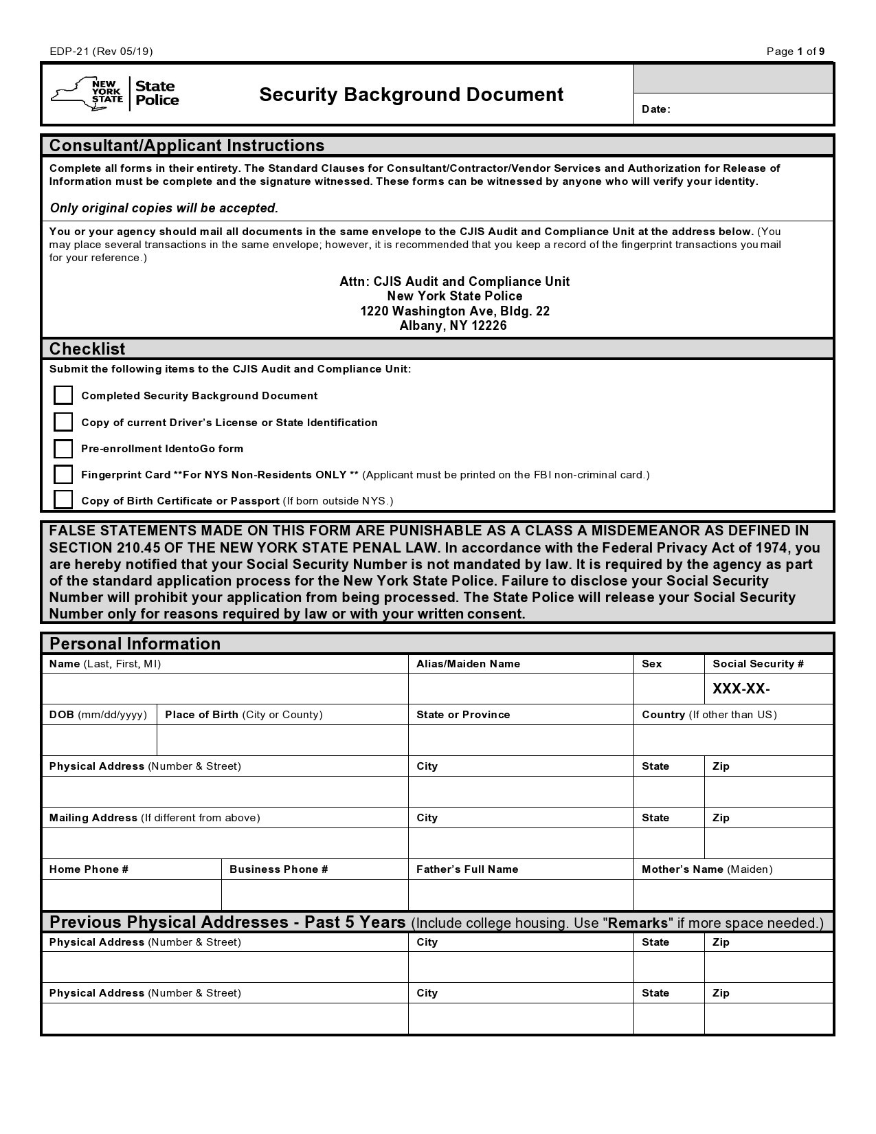 Background Check Template For Employment