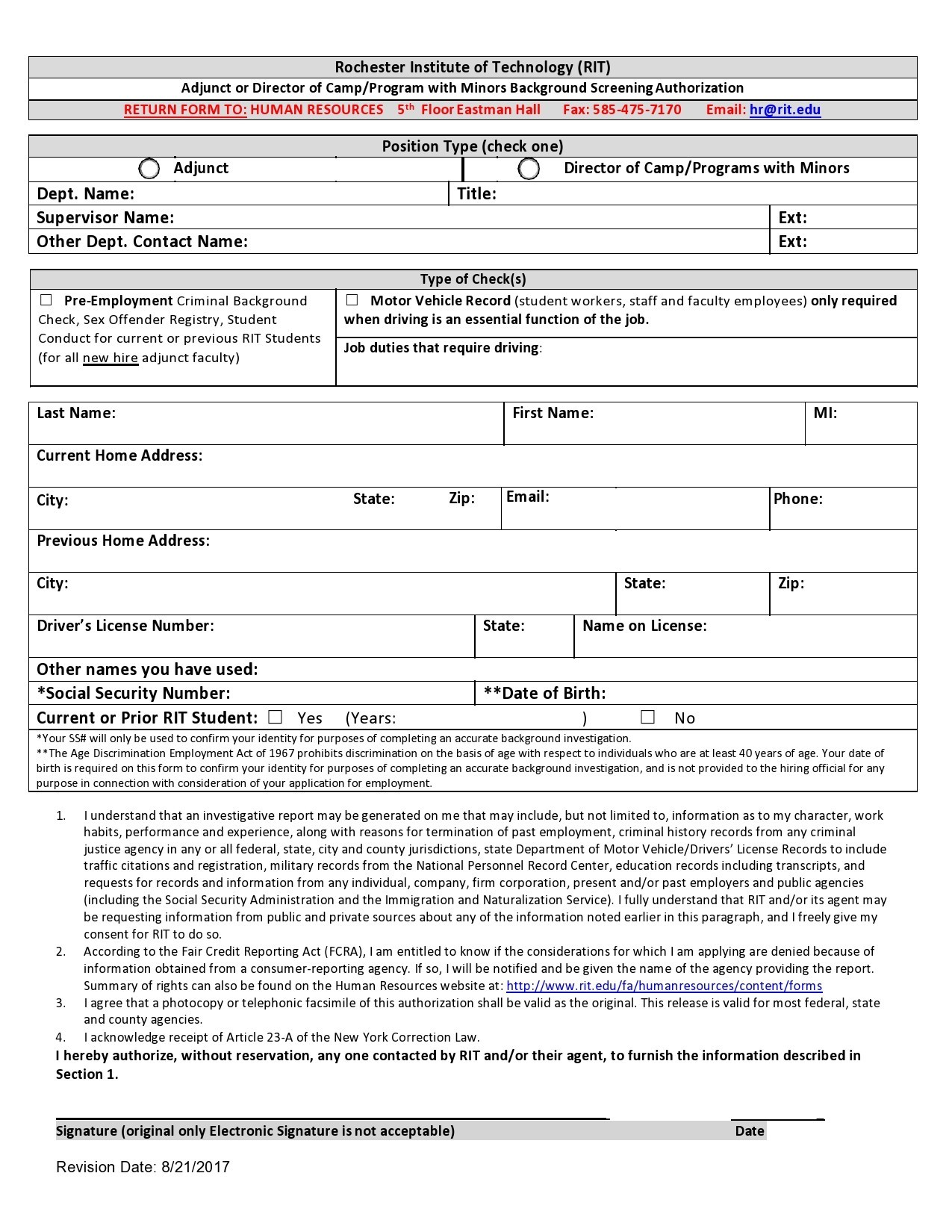 Free background check form 19