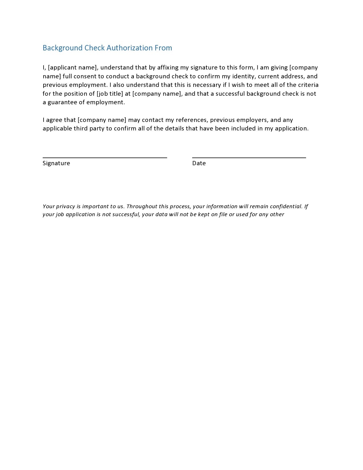 Free background check form 24