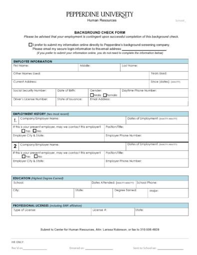 Background Check Forms