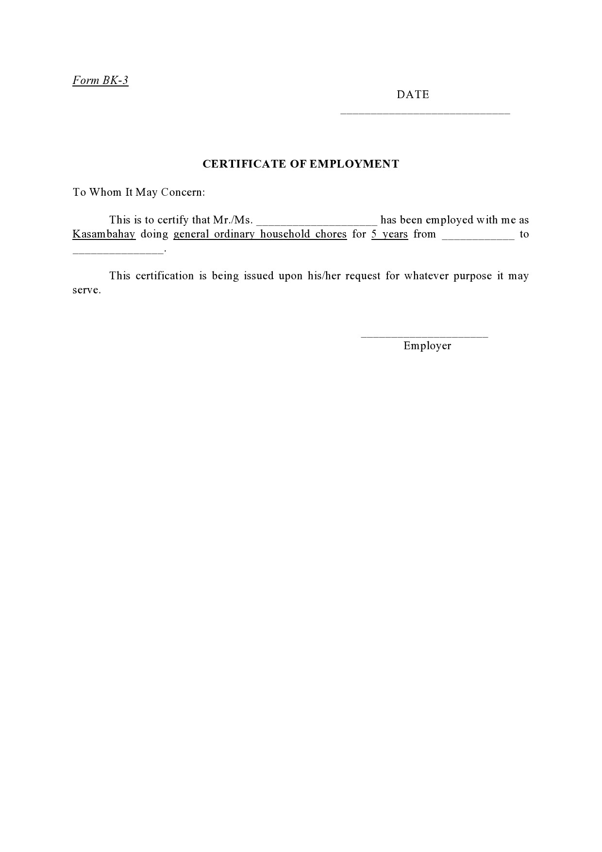 certificate of application 15 august