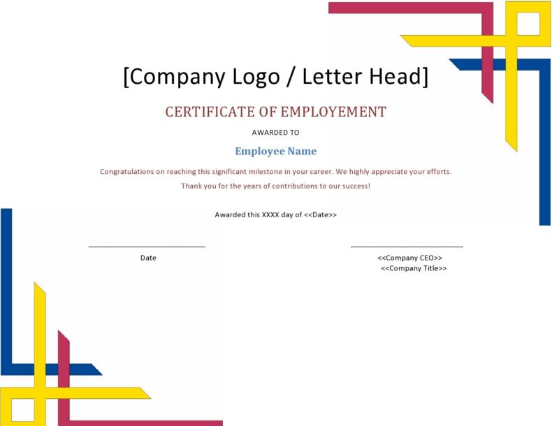 40 Best Certificate Of Employment Samples [Free] ᐅ TemplateLab
