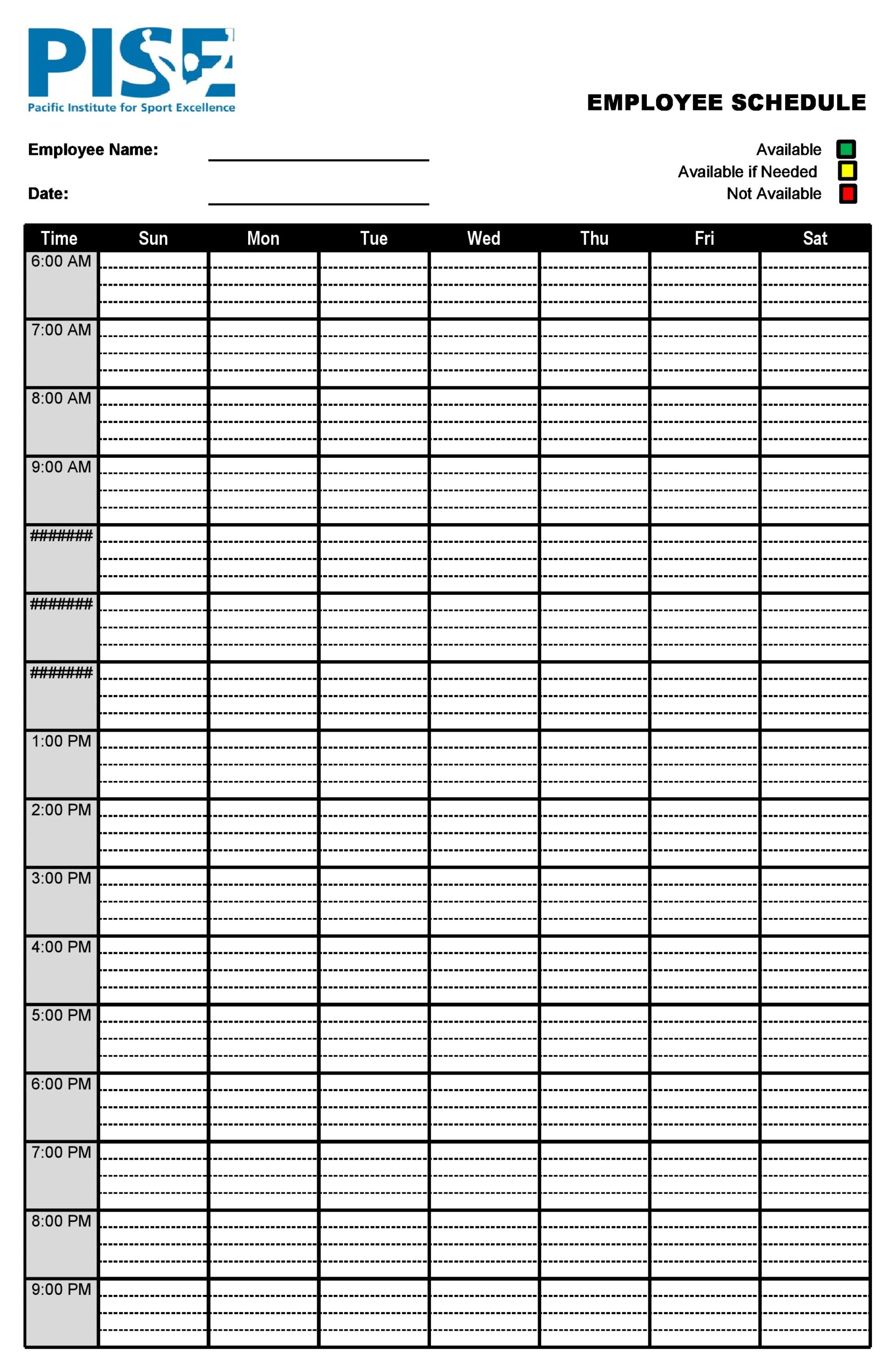 Free employee schedule template 28