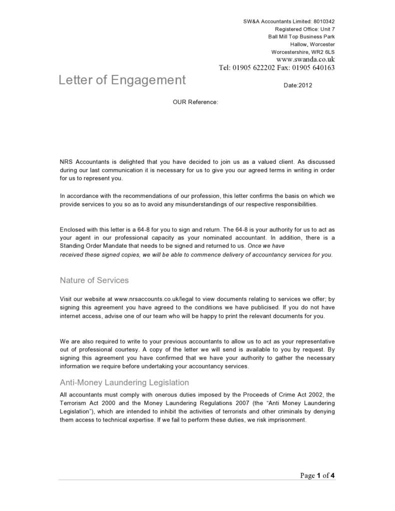50 Editable Engagement Letter Templates (Free) ᐅ TemplateLab