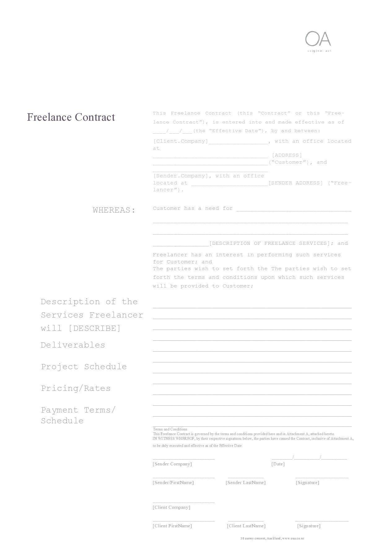 Plantilla de contrato freelance gratis 08