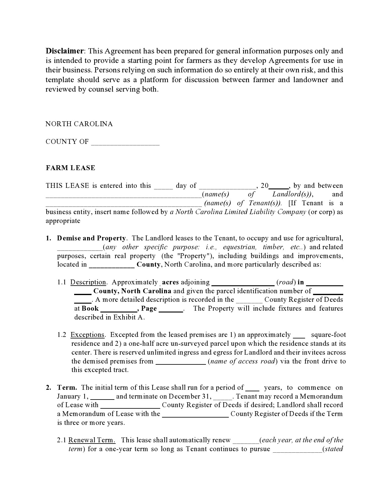 Free land lease agreement 17