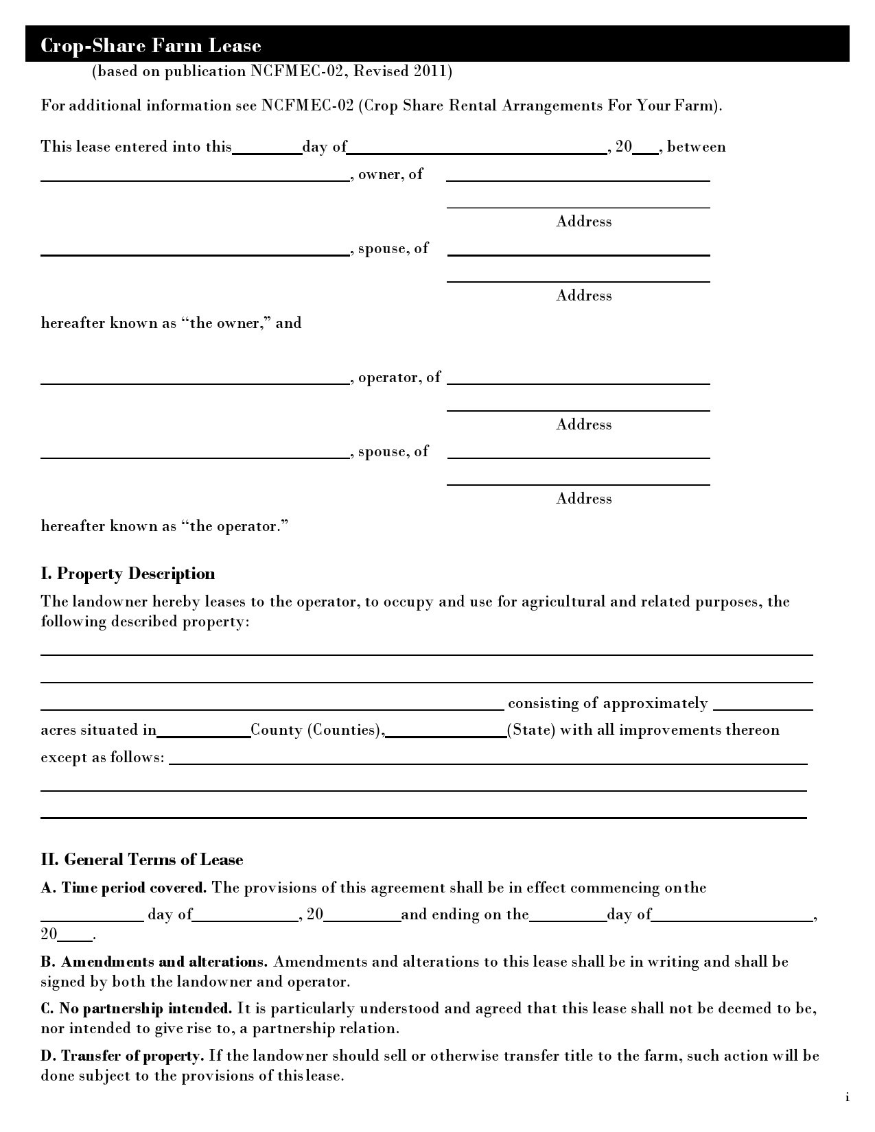 Free Lease Template Word