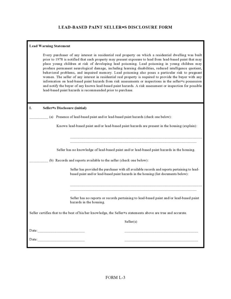 50 Lead Paint Disclosure Forms [All States] ᐅ TemplateLab