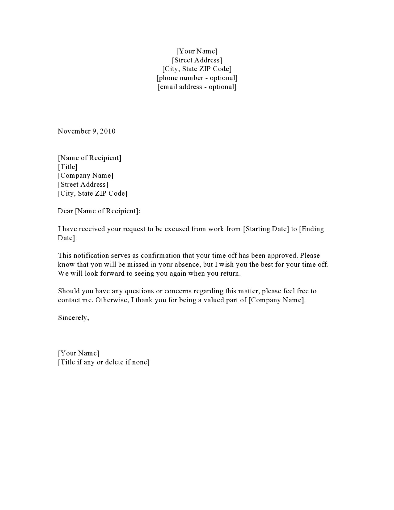 sample application letter for leave of absence in school