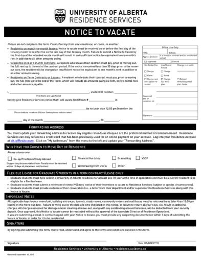 Notices to Vacate