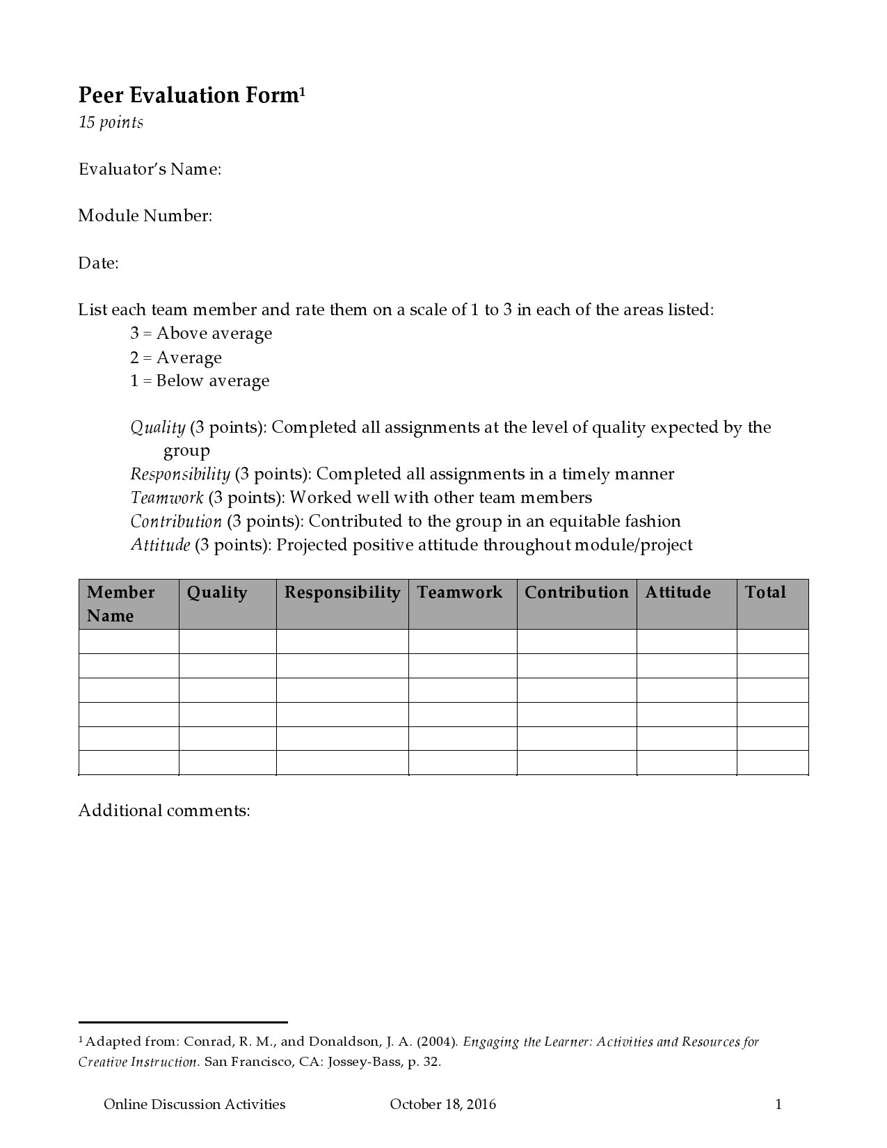 Free peer evaluation form 02