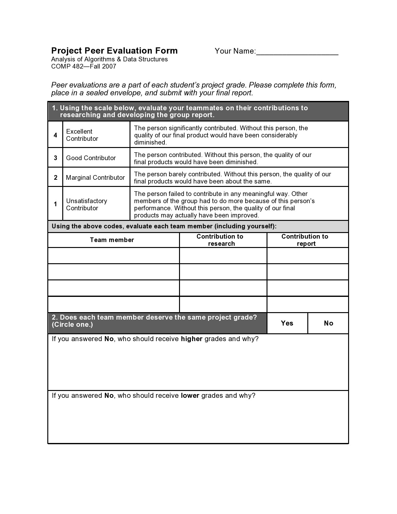 Free peer evaluation form 22