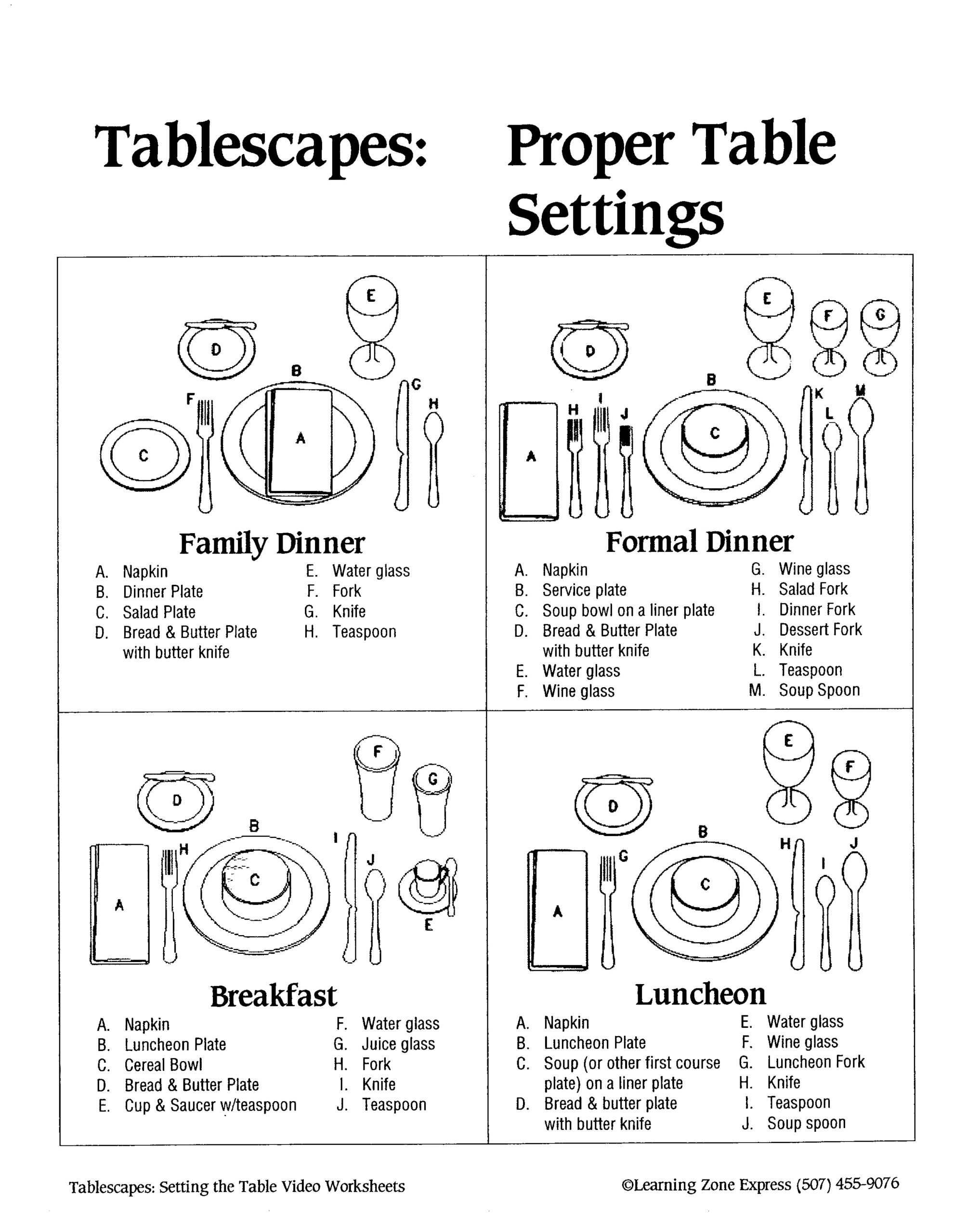 Free place setting template 24