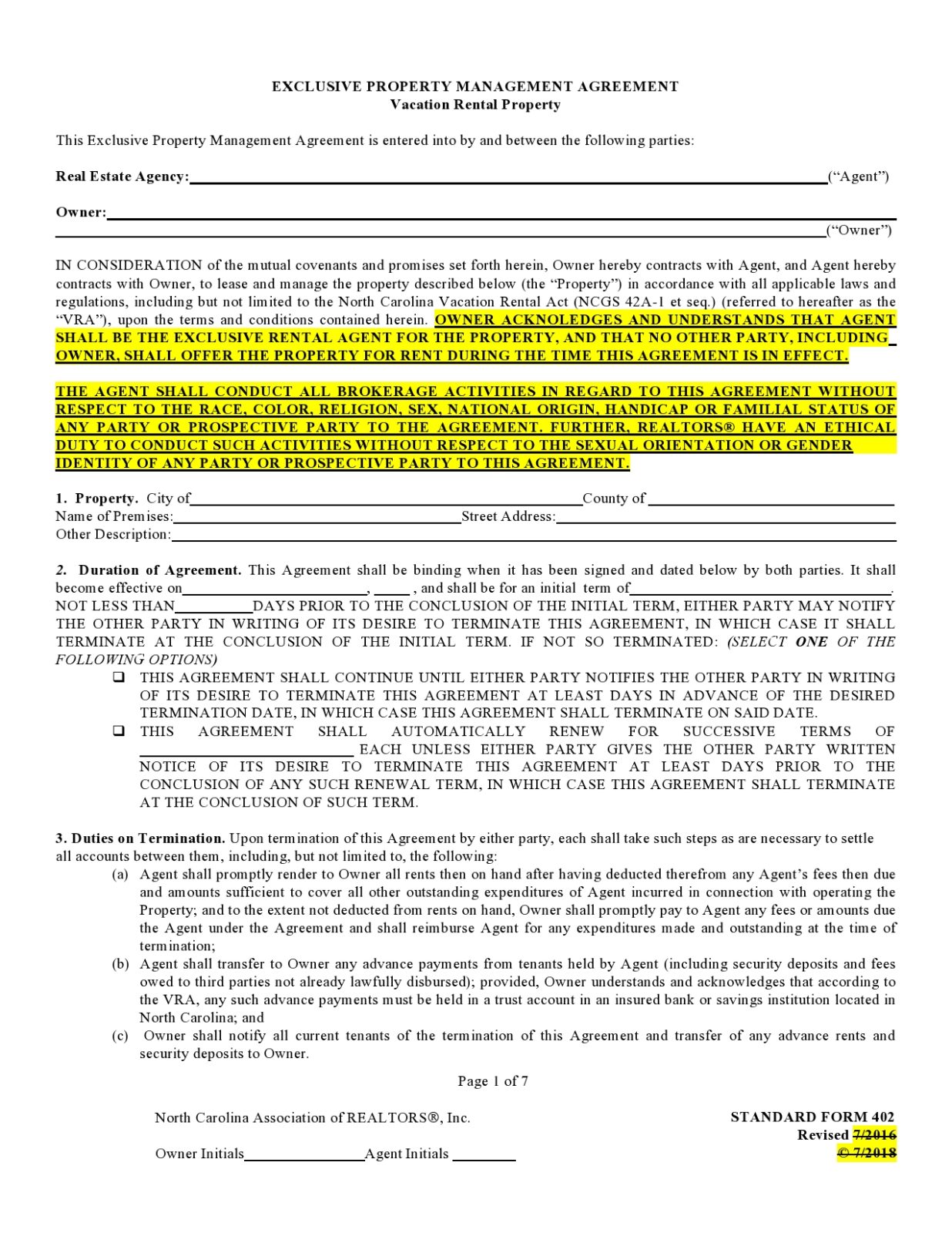 Free property management agreement 15