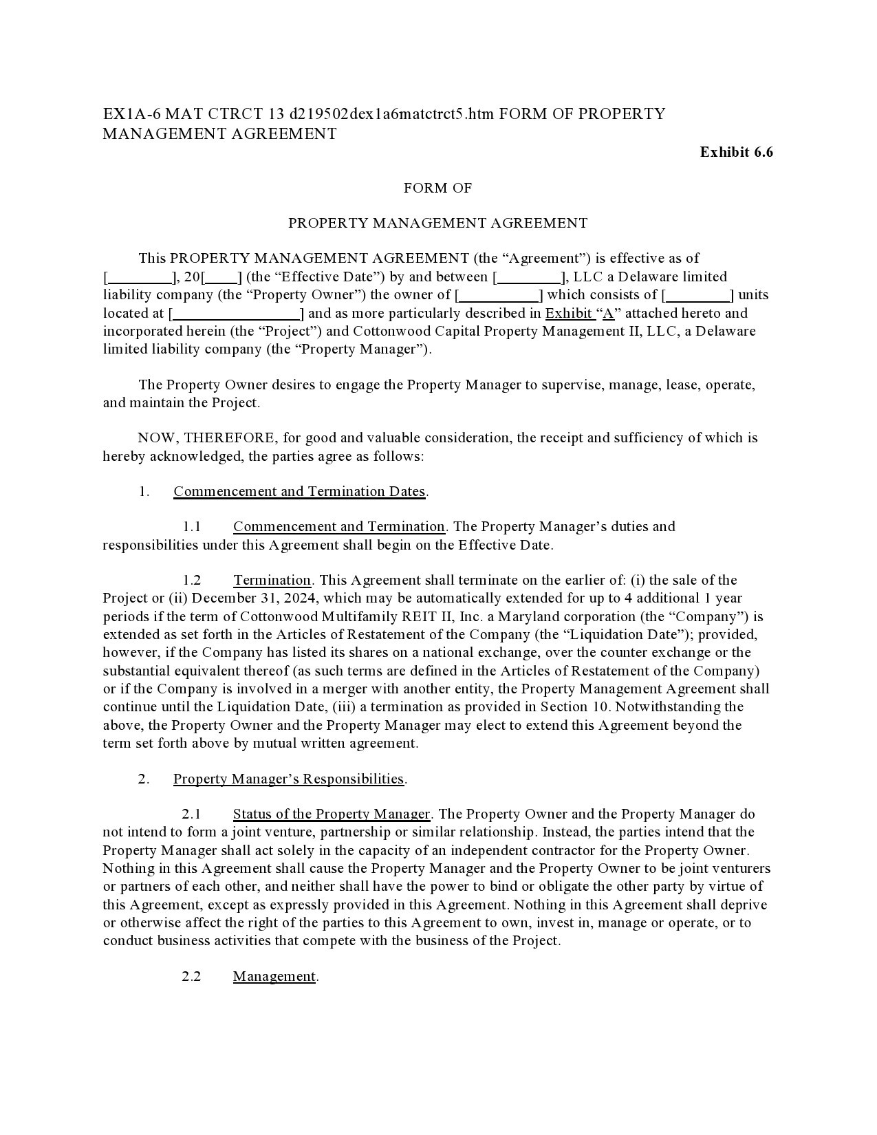 Free property management agreement 20