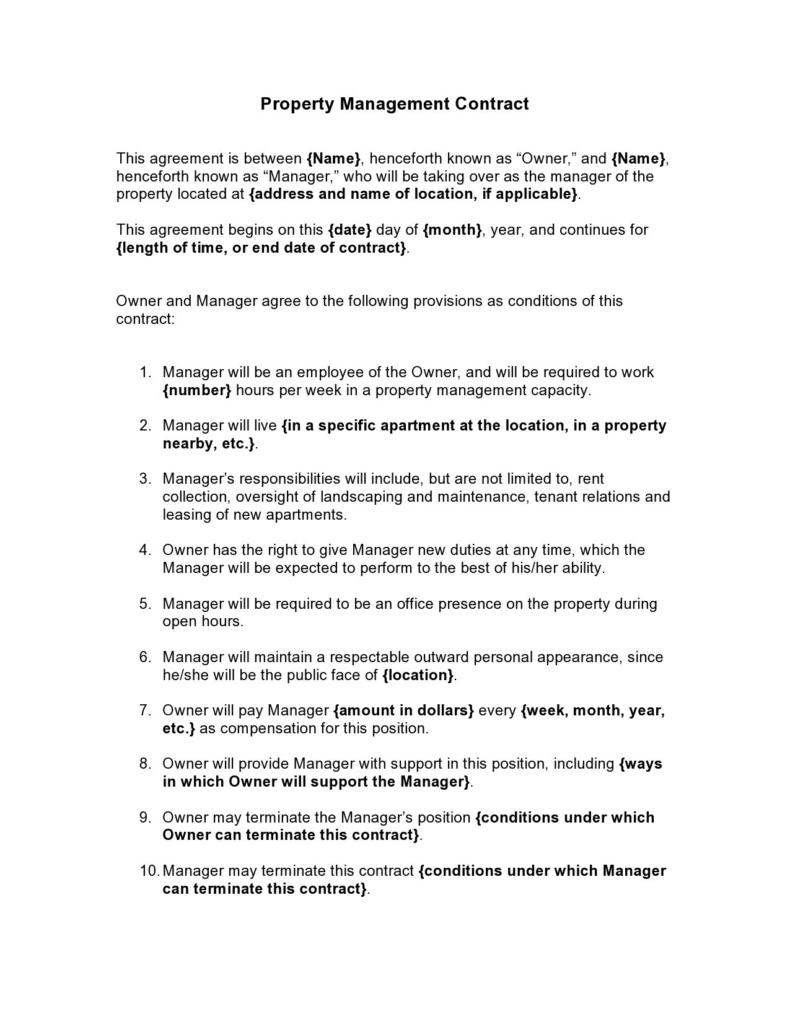 41 Simple Property Management Agreements Word / PDF