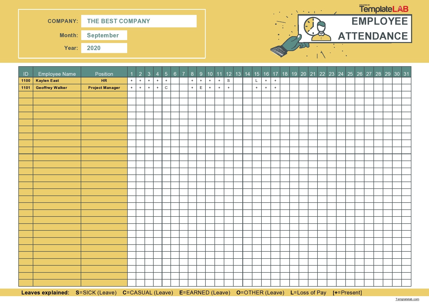 15+ Employee Attendance Record Template Excel Templates