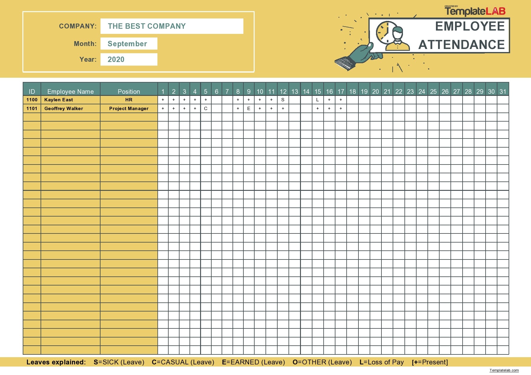 23 Free Printable Attendance Sheet Templates [Word/Excel]